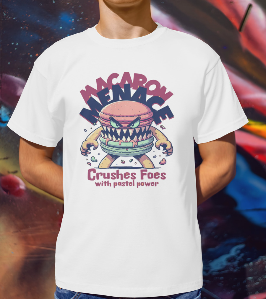 Macaron Menace Crushes Foes With Pastel Power T-Shirt