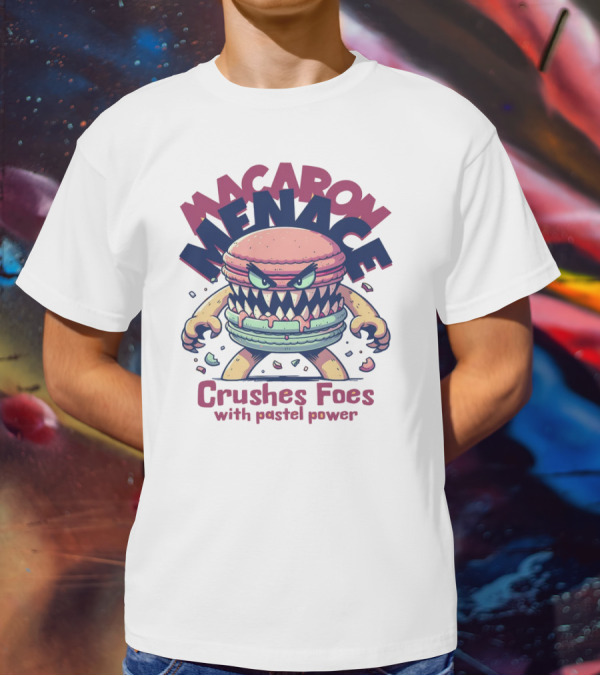 Macaron Menace Crushes Foes With Pastel Power T-Shirt
