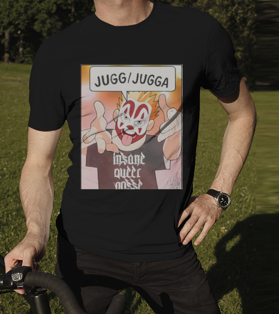 Jugg Jugga Insane Queer Posse Cartoon Character Clown Face T-Shirt