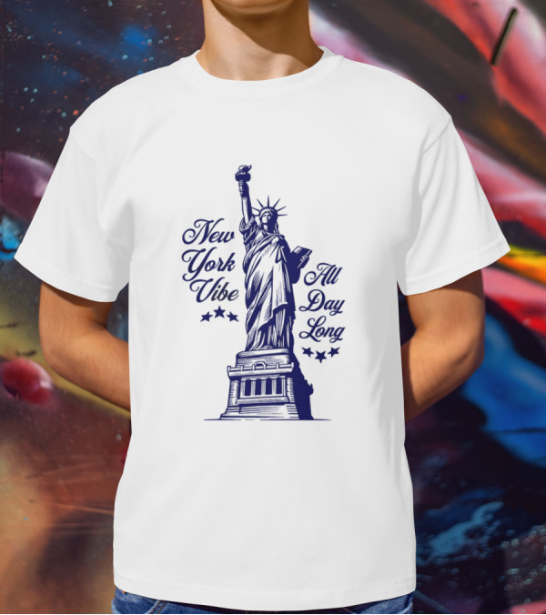 New York Vibe Statue Of Liberty All Day Long T-Shirt