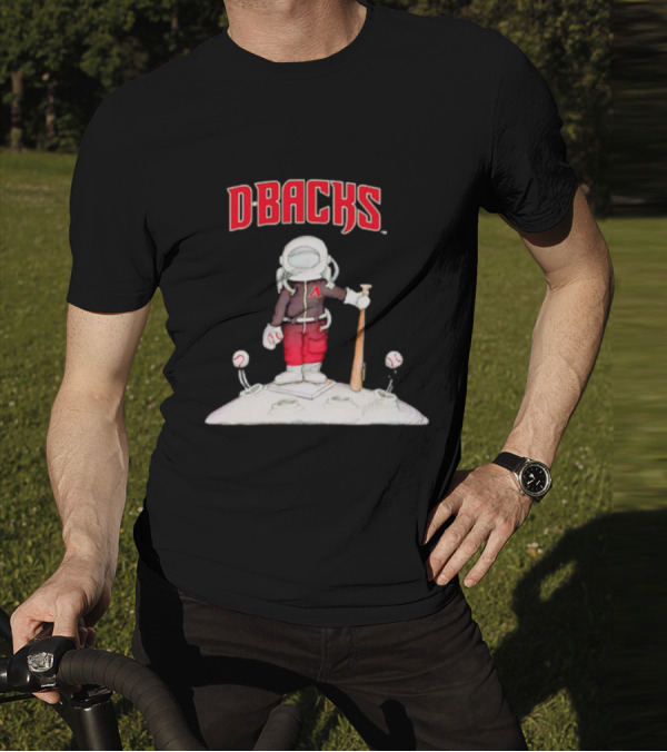 Dbacks Astronaut Mascot With Baseball Bat On Moon T-Shirt