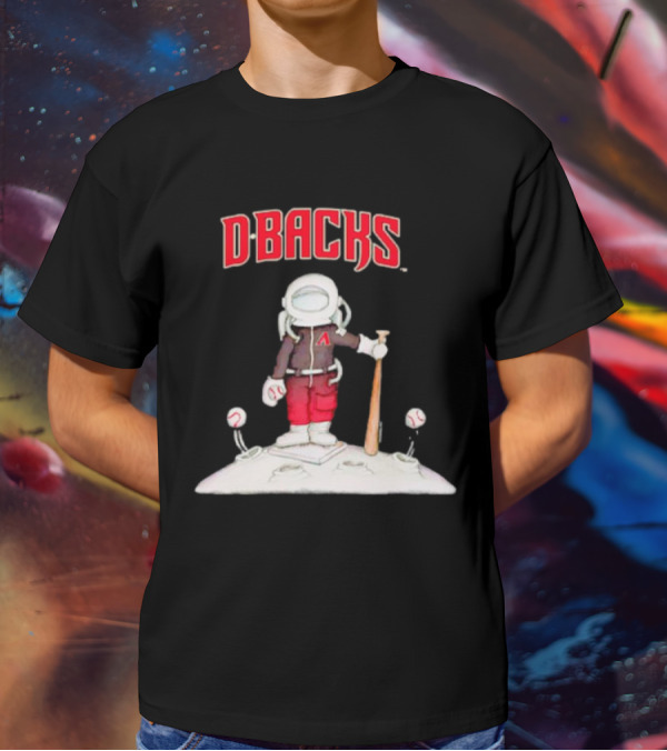 Dbacks Astronaut Mascot With Baseball Bat On Moon T-Shirt