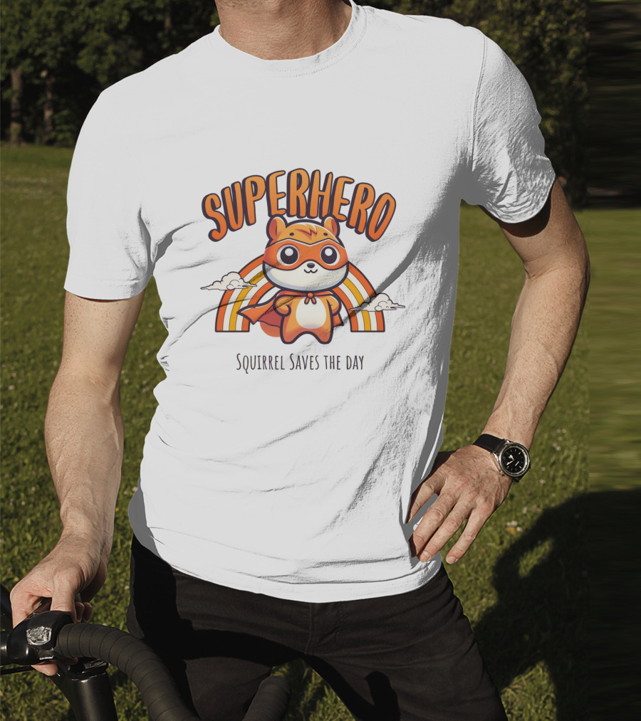 Superhero Squirrel Saves The Day T-Shirt