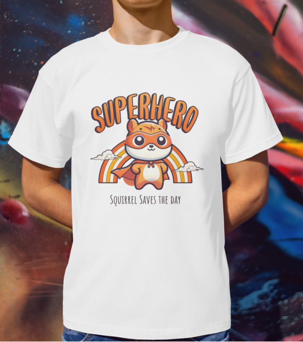 Superhero Squirrel Saves The Day T-Shirt