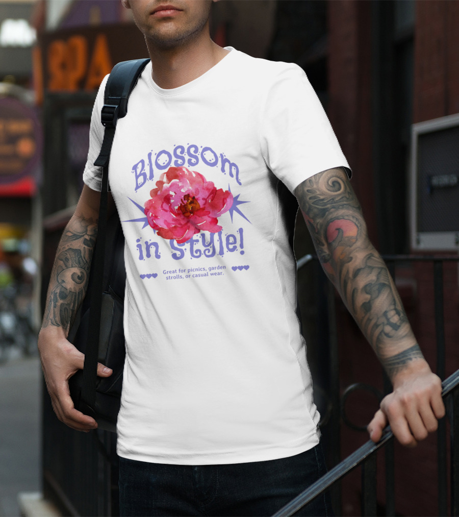Blossom In Style Great For Picnics Garden Strolls Or Casual Wear T-Shirt