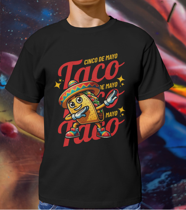 Cinco De Mayo Taco Fest With Sombrero And Stars T-Shirt