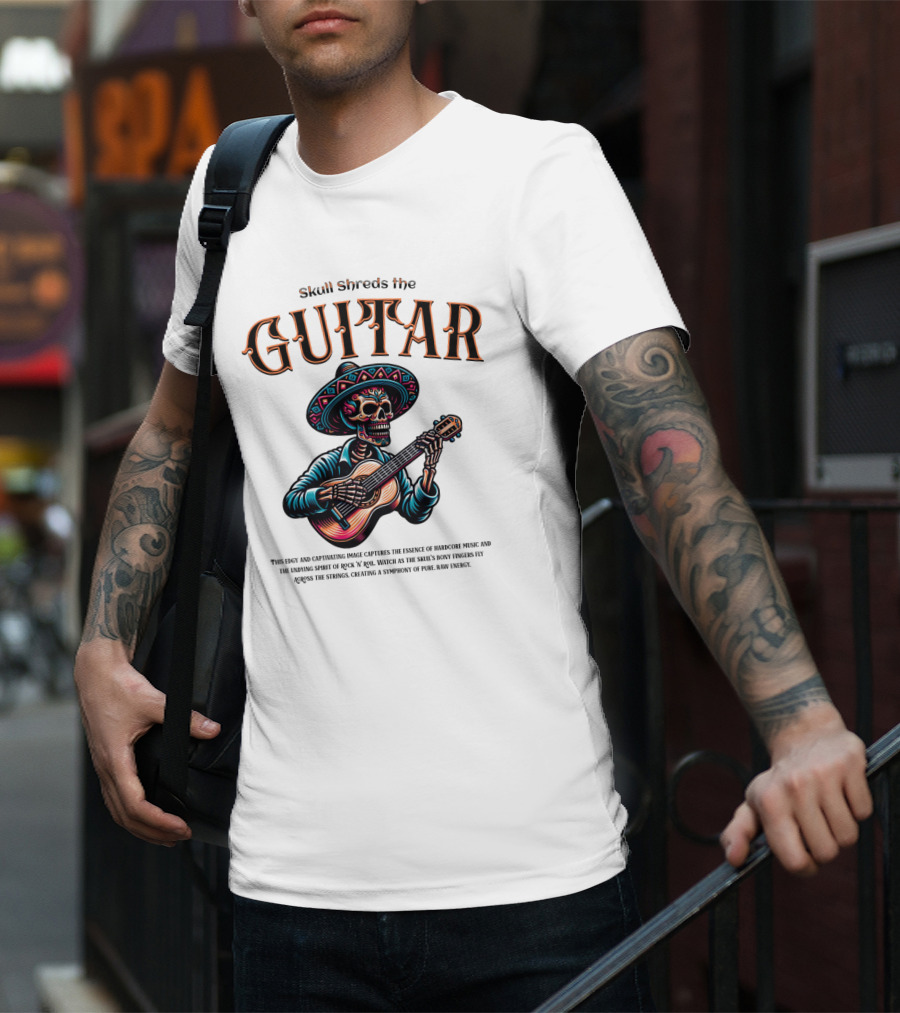Skull Shreds The Guitar Mexico T-Shirt