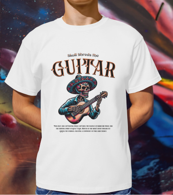 Skull Shreds The Guitar Mexico T-Shirt