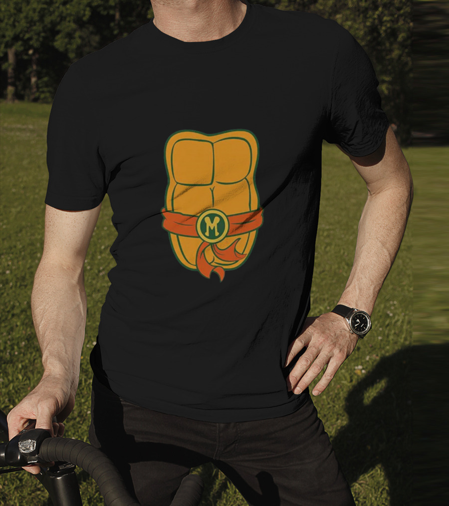 Michaelangelo Chest Teenage Mutant Ninja Turtle Belt Emblem T-Shirt