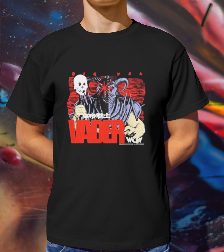 Big Van Vader WCW Skull Mask Japanese Text T-Shirt