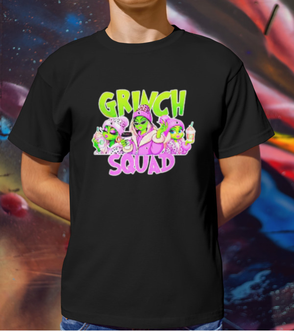 Grinch Squad Boujee Leopard Purple Alien Trio T-Shirt