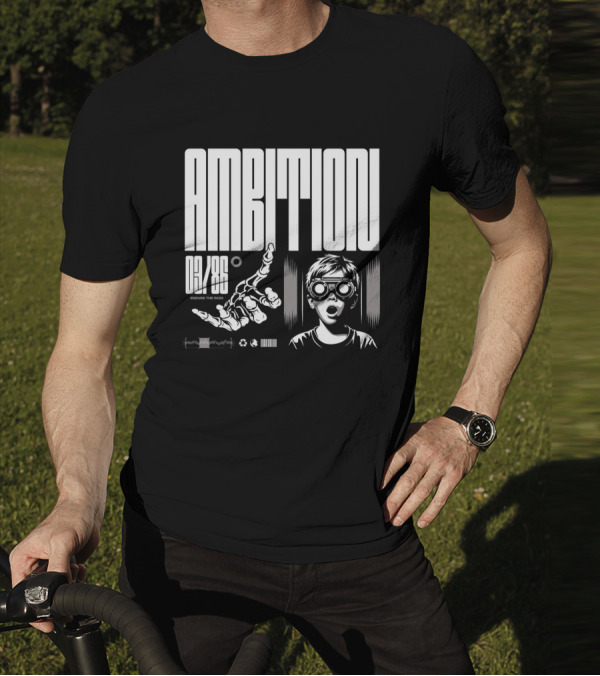 AMBITION 03/86 Embrace The Dawn Child With Goggles And Robotic Hand T-Shirt