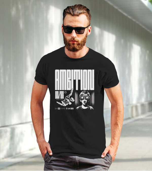AMBITION 03/86 Embrace The Dawn Child With Goggles And Robotic Hand T-Shirt