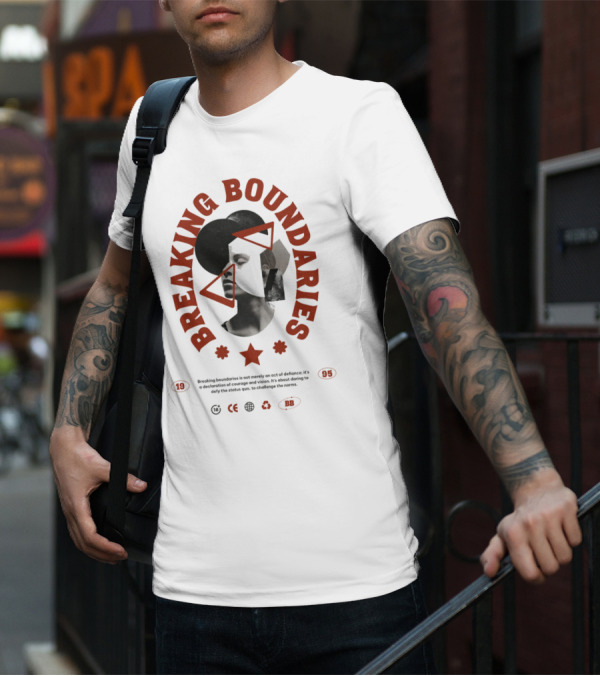 Breaking Boundaries 1995 Triangles Stars Collage T-Shirt