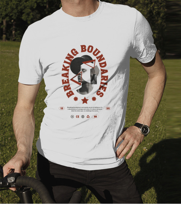 Breaking Boundaries 1995 Triangles Stars Collage T-Shirt