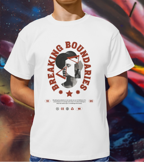 Breaking Boundaries 1995 Triangles Stars Collage T-Shirt