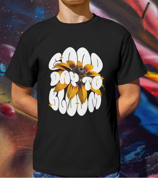 Good Day To Bloom Flower With Petals And Stars T-Shirt