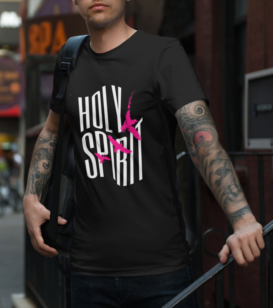 Holy Spirit Pink Birds Streetwear T-Shirt
