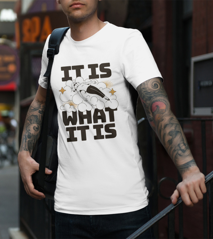 IT IS WHAT IT IS Clouds And Stars Relaxed Figure T-Shirt