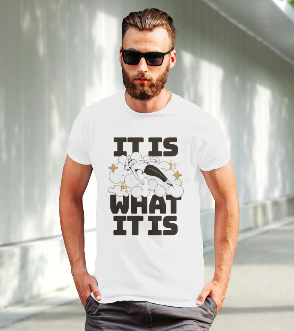 IT IS WHAT IT IS Clouds And Stars Relaxed Figure T-Shirt