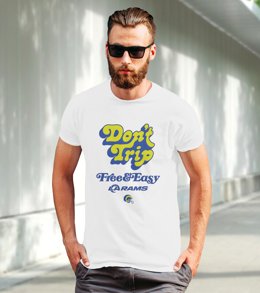 Don’t Trip Los Angeles Rams Free And Easy Blue And Yellow T-Shirt