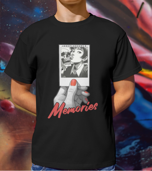 Irreplaceable Memories Polaroid With Skull Kiss T-Shirt