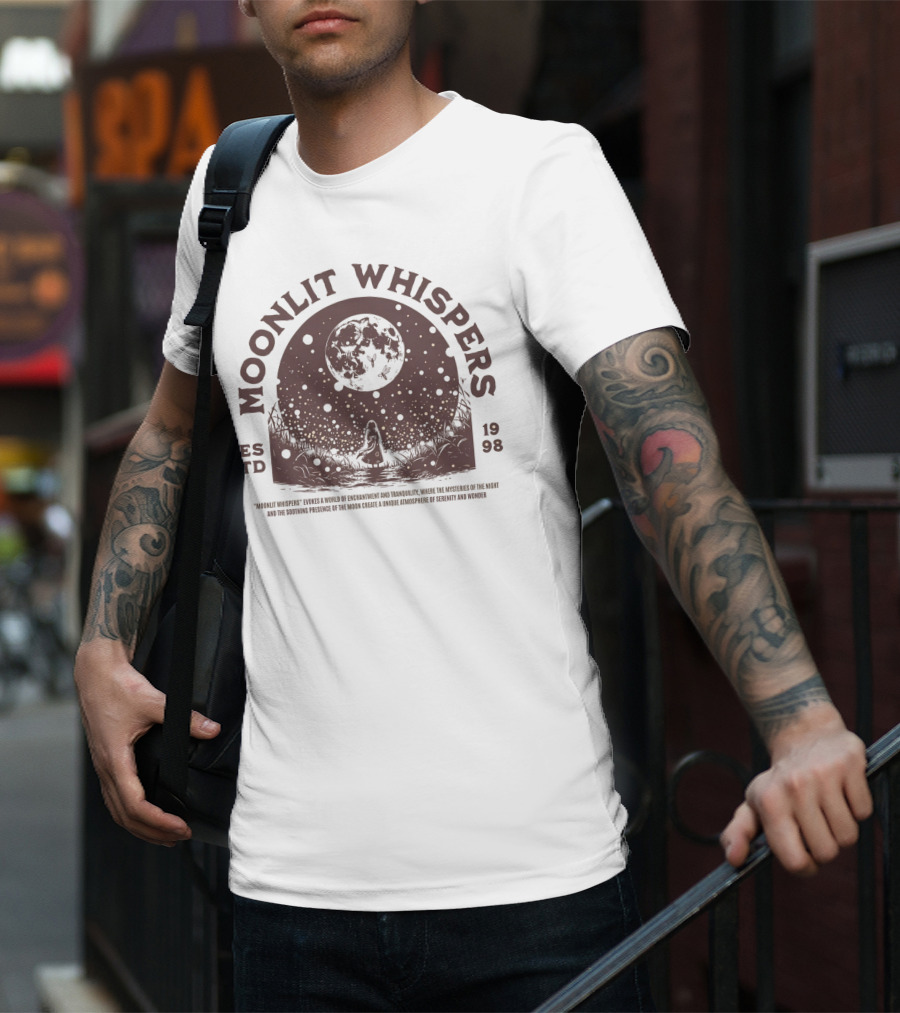 Moonlit Whispers ESTD 1998 Enchantment Serenity Wonders T-Shirt
