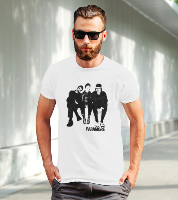 Paramore Music Group Trio Black And White Photo Boyfriend Fit Girls T-Shirt