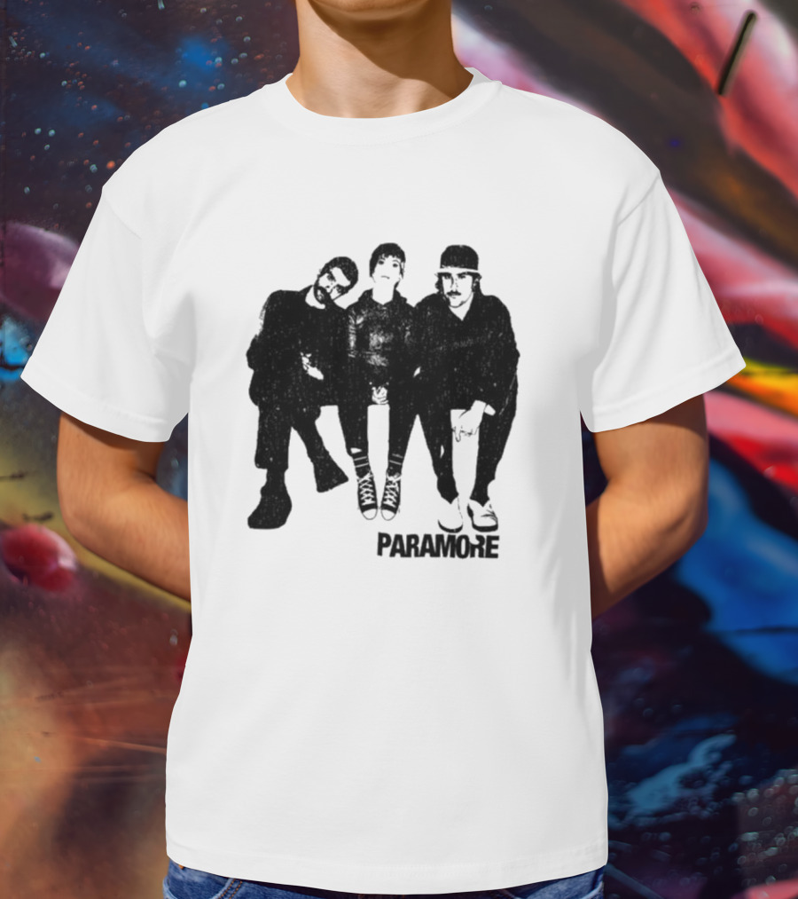 Paramore Music Group Trio Black And White Photo Boyfriend Fit Girls T-Shirt