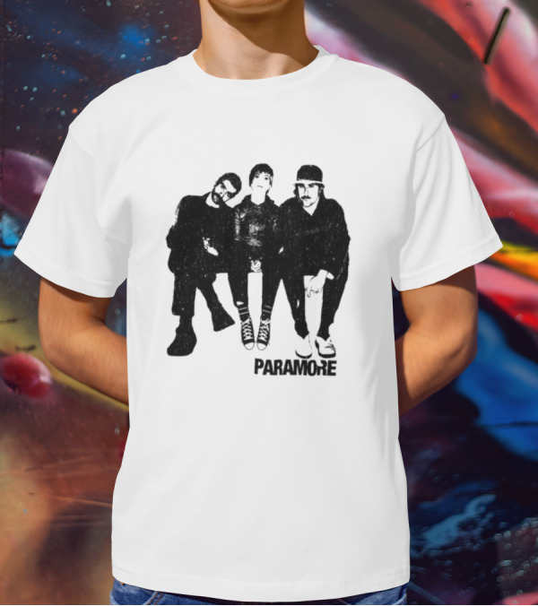 Paramore Music Group Trio Black And White Photo Boyfriend Fit Girls T-Shirt