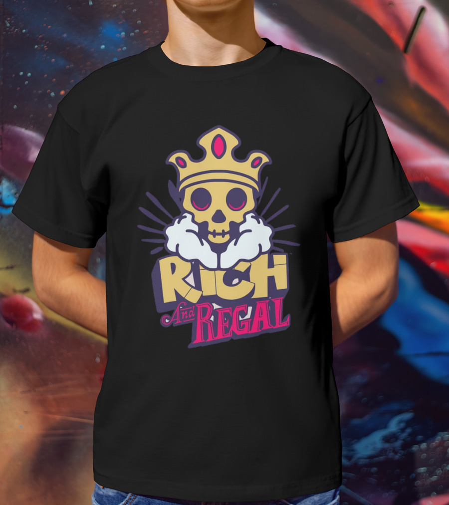 Rich And Regal Skull With Crown Icon T-Shirt