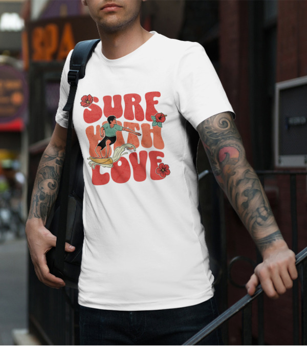 Surf With Love Hibiscus Wave Rider T-Shirt
