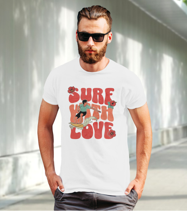 Surf With Love Hibiscus Wave Rider T-Shirt