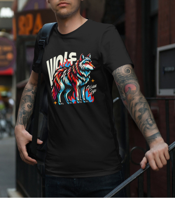 WOLF Wild Life Vivid Colorful Wolf T-Shirt