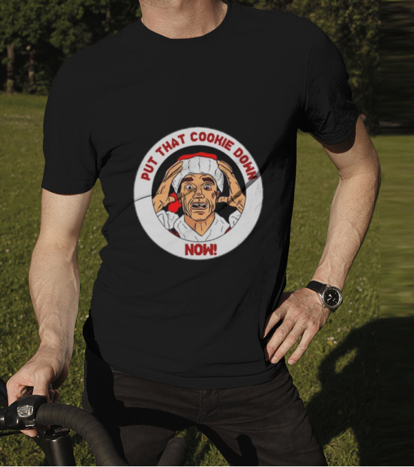 Put That Cookie Down Now Arnold Schwarzenegger Santa T-Shirt