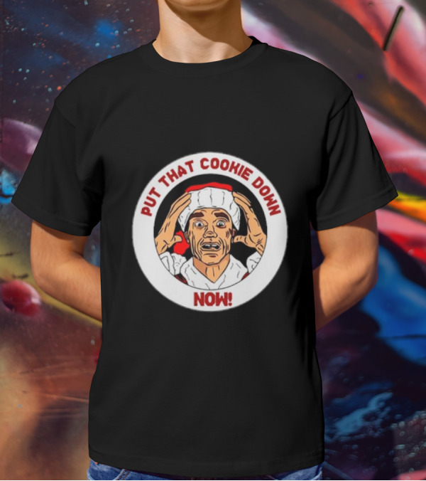 Put That Cookie Down Now Arnold Schwarzenegger Santa T-Shirt
