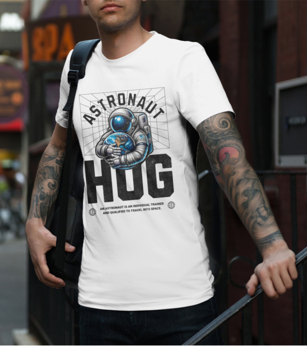 Astronaut Hug Earth Embrace Space Travel Qualification T-Shirt