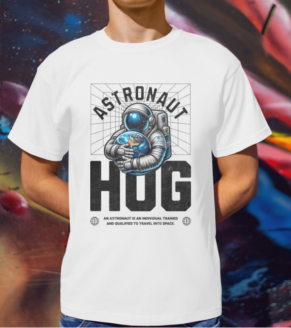 Astronaut Hug Earth Embrace Space Travel Qualification T-Shirt