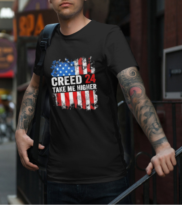 Creed 24 Take Me Higher American Flag T-Shirt