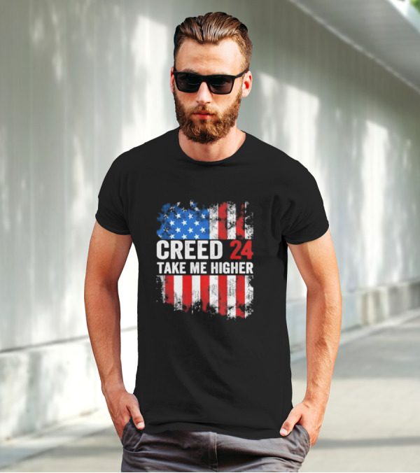 Creed 24 Take Me Higher American Flag T-Shirt