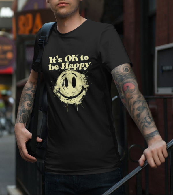 DJ KHALED It’s OK To Be Happy Distorted Smiley T-Shirt