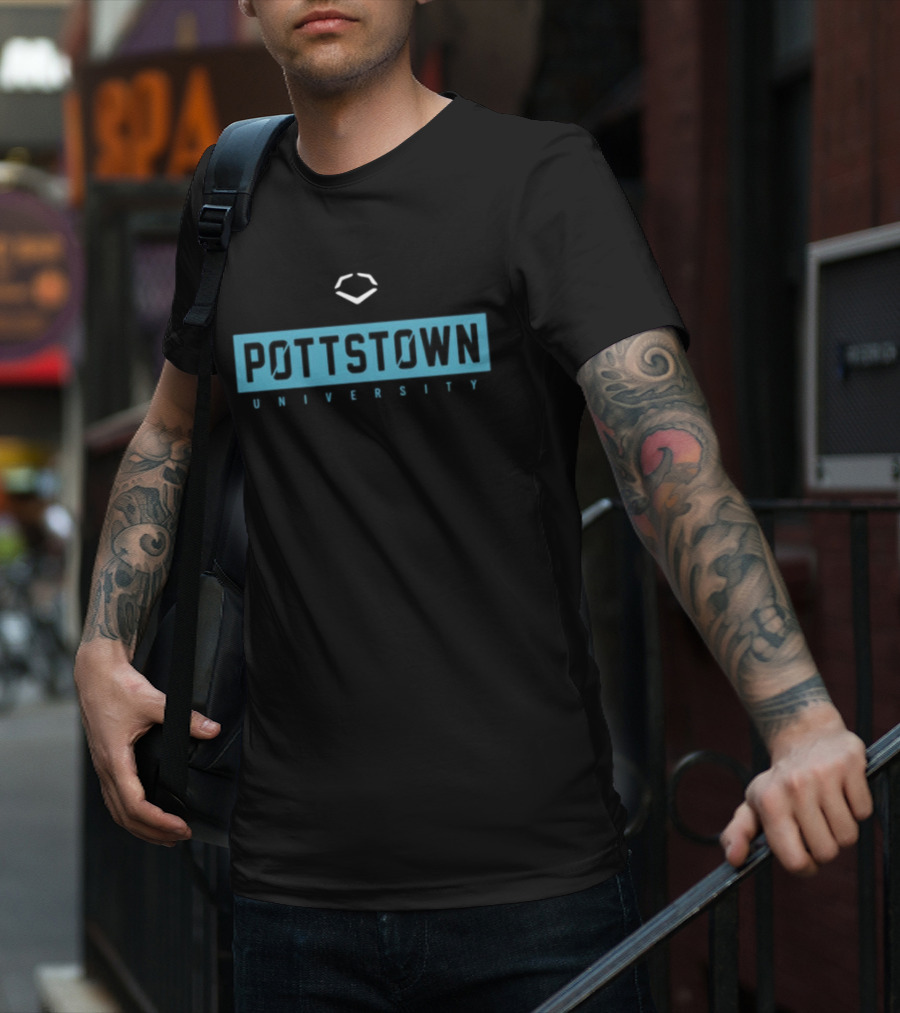 Pottstown University Gaming Logo Style With Geometric Emblem T-Shirt