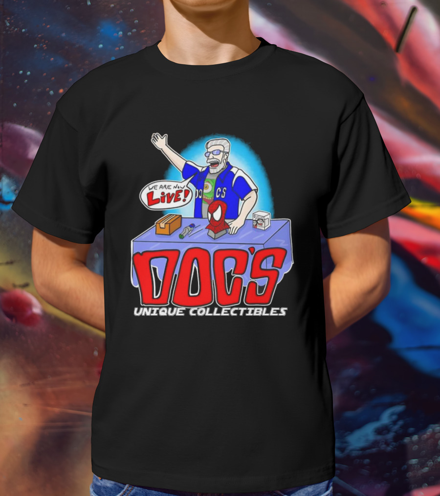 Doc's Unique Collectibles We Are Now Live CS Comic Show Enthusiast T-Shirt