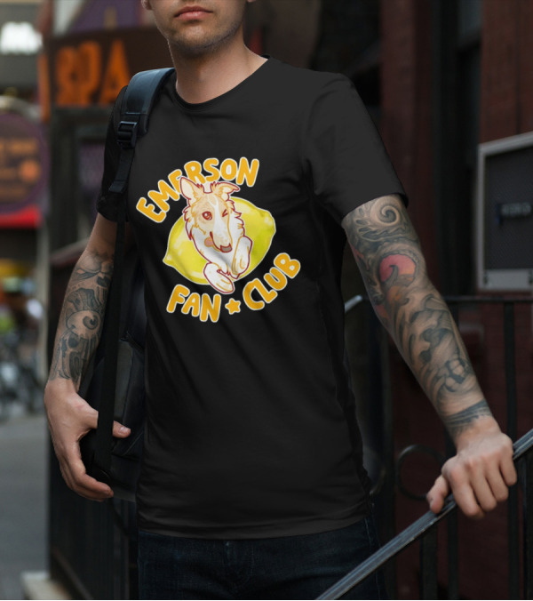 Emerson Fan Club Cute Collie Dog With Lemon T-Shirt