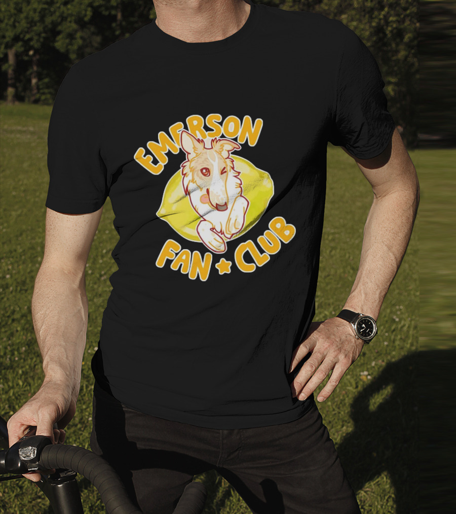 Emerson Fan Club Cute Collie Dog With Lemon T-Shirt