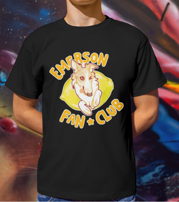 Emerson Fan Club Cute Collie Dog With Lemon T-Shirt