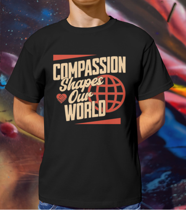 Compassion Shapes Our World Handshake Globe T-Shirt
