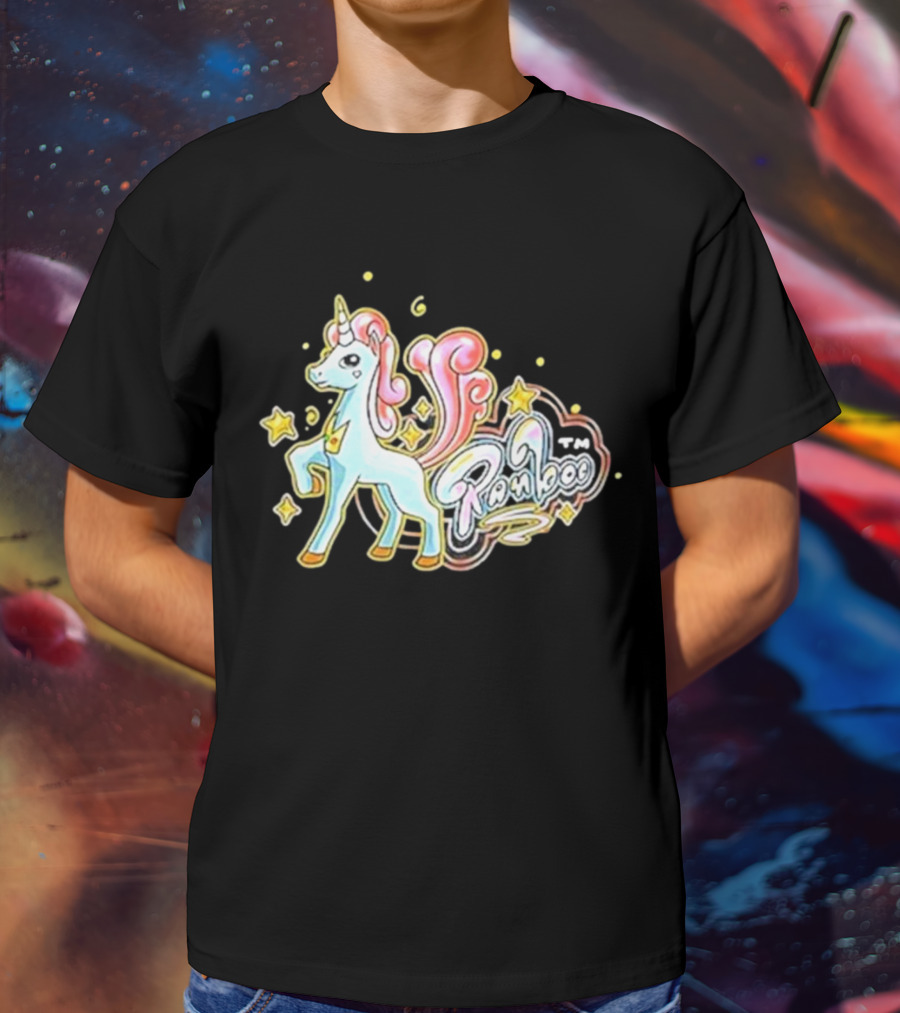 Ranboo TM Unicorn With Stars And Pink Mane T-Shirt