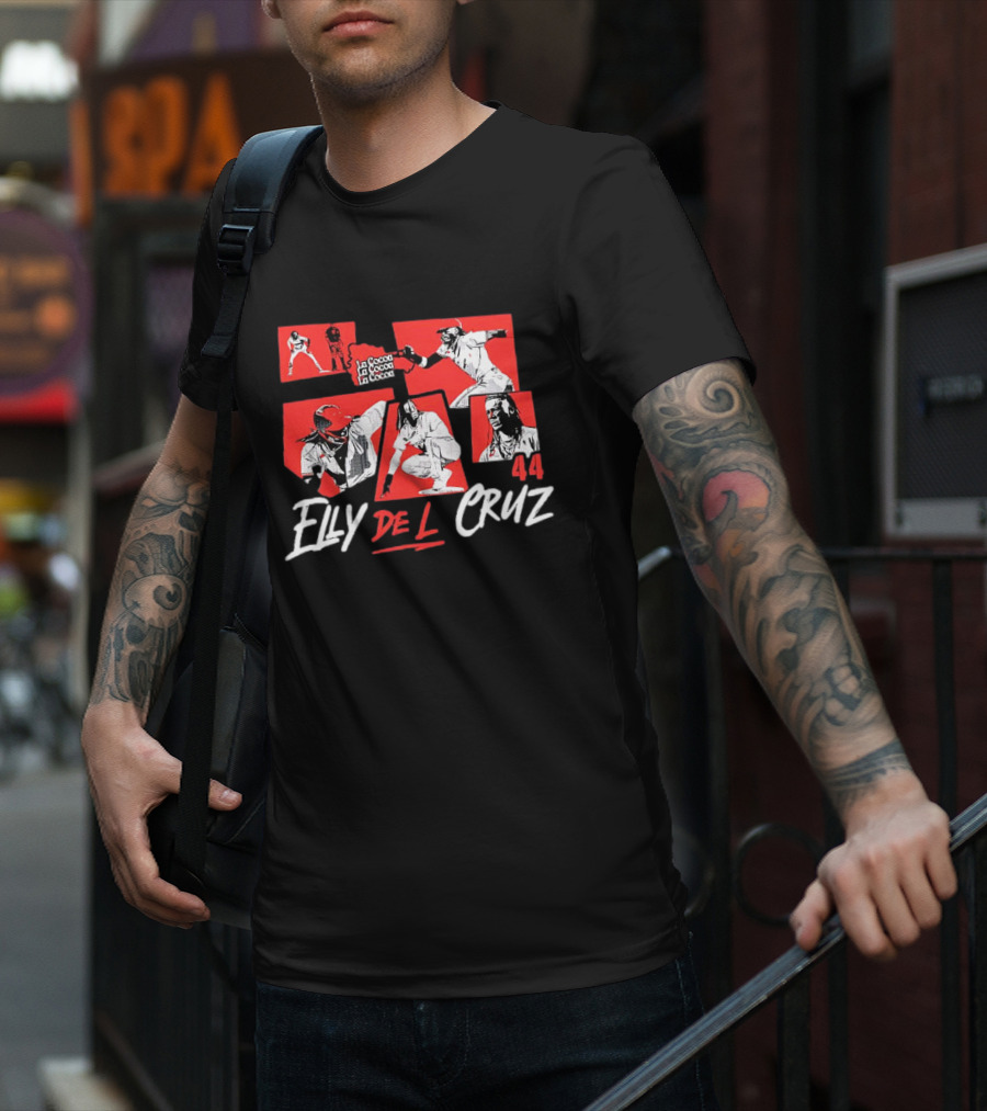 Elly De La Cruz La Cocoa 44 Cincinnati Reds Baseball T-Shirt