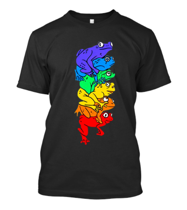 Rainbow Gay Frog Stack T-Shirt